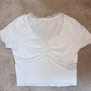 SHEIN White Lace Crop Too